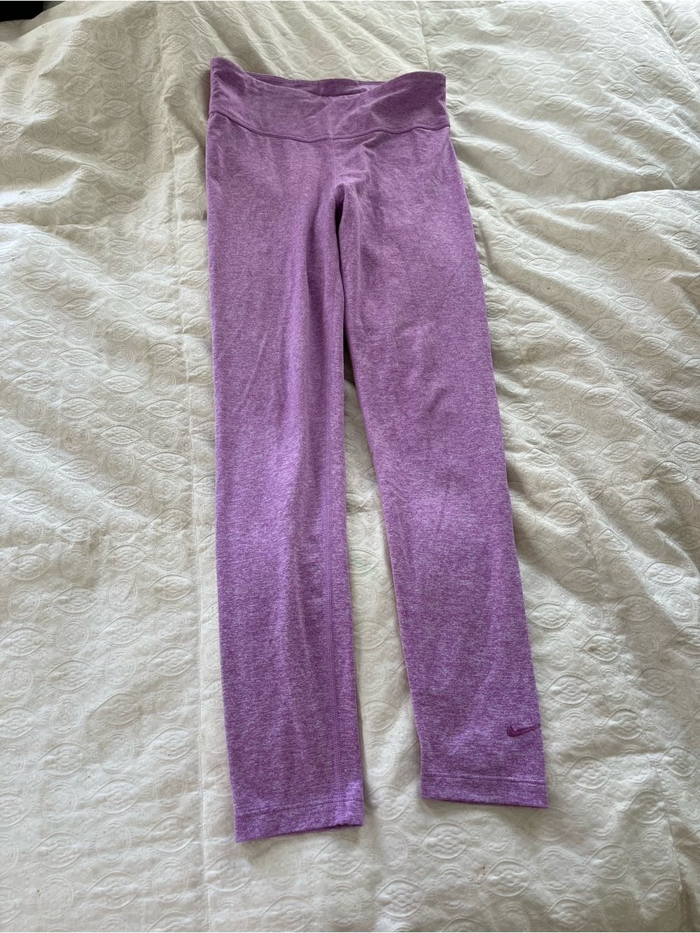 Nike DRI fit Girls Heather Purple Stretch Leggings size large